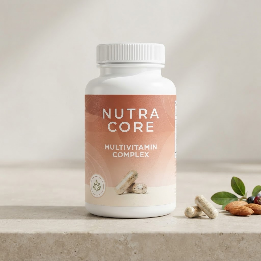 Nutra Core Multivitamin Complex bottle with natural ingredients